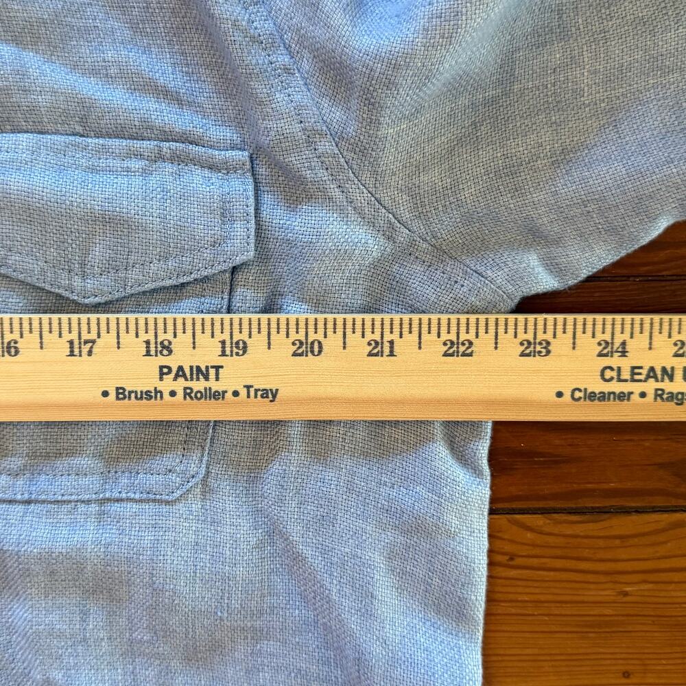 C&C California Jacket Medium Blue 100% Linen Breathable Vacation Cruise - Picture 9 of 10